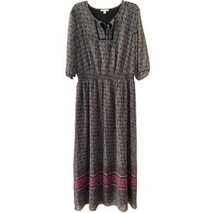 Westport 1962 Black/blue/pink Floral Maxi Dress Plus Sz16